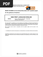 0500 First Language English: MARK SCHEME For The October/November 2011 Question Paper For The Guidance of Teachers