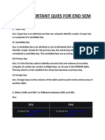 DBMS Important Ques For End Sem