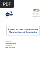 Rapport de TP de Programmation Mathématiques Et Optimisation Par Matlab