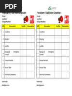 Fire Alarm & Call Point Checklist