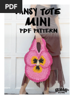 Crochet Pattern Pansy Tote Mini