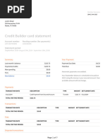 Credit Builder Card Statement: Member Services