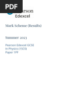 Mark Scheme (Results) Summer 2023: Pearson Edexcel GCSE in Physics (1SC0) Paper 1PF