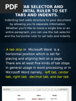 Use Tab Selector and Horizontal Ruler To Set