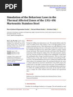 Simulation of The Behaviour Laws in The Thermal Affected Zones of The 13Cr-4Ni Martensitic Stainless Steel