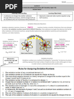 KEY Student Notes Lecture 6 Oxidation Reduction (Redox) Reactions