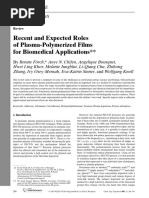 Recent and Expected Roles of Plasma-Polymerized Films For Biomedical Applications