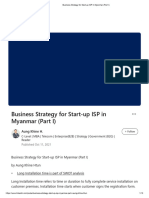 Business Strategy For Start-Up ISP in Myanmar (Part I)