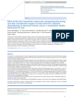 Effect of the local anaesthetic ropivacaine intraperitoneally during and after cytoreductive surgery on time-interval to adjuvant chemotherapy in advanced ovarian cancer a randomised, doubleblind phase III trial