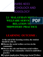 Malaysian Social Welfare Service Relation to Midwifery Practice