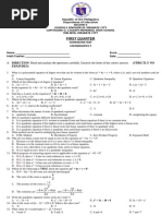 math 9 1st quarter summative test