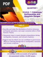 Module 1. Volcanoes Earthquakes and Mountain Ranges