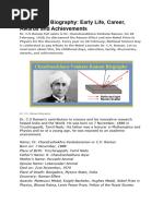 Biography of C v Raman