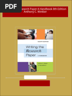 Writing the Research Paper A Handbook 8th Edition Anthony C. Winkler 2024 Scribd Download