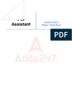 Fci Assistant Grade III 2015 Paper 1 East Zone