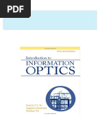 Complete Download Introduction to Information Optics 1st Edition Francis T.S. Yu PDF All Chapters