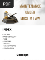 Maintenance Under Muslim Law