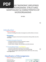 TYPES AND TAXONOMIC GROUPINGS OF MICROORGANISM