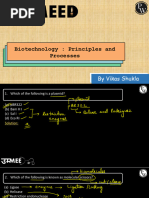 Biotechnology Principles and Processes Practice Sheet Solution