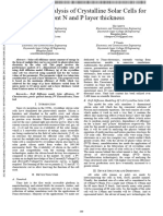 Efficiency Analysis of Crystalline Solar Cells for Different N and P Layer Thickness