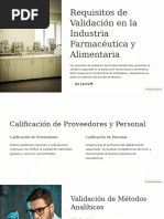 Requisitos de Validacion en La Industria Farmaceutica y Alimentaria