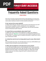 First Day FAQ Student Edition