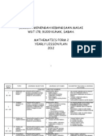 Sekolah Menengah Kebangsaan Madai WDT 178, 91209 KUNAK, SABAH. Mathematics Form 2 Yearly Lesson Plan 2012