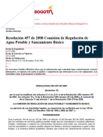 Resolución 457 de 2008 Comisión de Regulación de Agua Potable y Saneamiento Básico