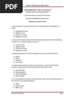 MCQ- Research Methodology (3rd sem)