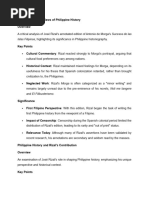 Rizal's Annotation of Morga Summary