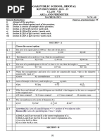 Class Vii Revision Sheet Ch Area and Perimeter