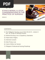 Ethico-moral & Legal Considerations in the Practice of Nursing