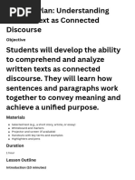 Lesson Plan Understanding Written Text as Connected Discourse (1)