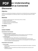 Lesson Plan Understanding Written Text as Connected Discourse