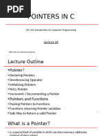 Lec 20 Pointers in C