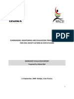 Fundraising, and Monitoring and Evaluation (M&E) Post Assessment Training Report - Cote D'Ivoire (Sept. 2009)