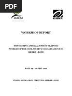 Monitoring and Evaluation Training Narrative Report, Sierra Leone (May, 2011)