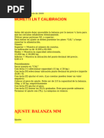 CALIBRACIONES DE BALANZAS VARIAS MARCAS Y MODELOS