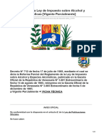 Reglamento de la Ley de Impuesto sobre Alcohol y Especies Alcohólicas Vigente Parcialmente