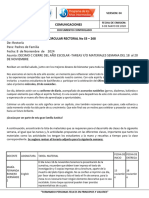 CIRCULAR RECTORAL No S3 â 268 DECIMO C CIERRE DEL AÃO ESCOLAR -TAREAS Y-O MATERIALES SEMANA DEL 18 al 20 DE NOVIEMBRE