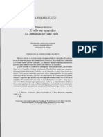 Gilles Deleuze. Últimos Textos. El Yo Me Acuerdo y La Inmanencia (M. Parmeggiani)