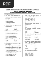 Chemical Bonding and Molecular Structure - Worksheet