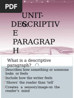 Sample of Descriptive Para