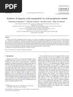 Synthesis of tungsten oxide nanoparticles by acid precipitation method