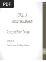 CIVL2113 Lecture 15 Lateral torsional buckling of steel beams