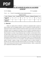 Reporte Determinacion del contenido de azúcar en una bebida comercial