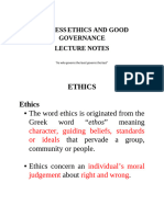 MY LECTURE NOTES-ETHICS AND GOOD GOVERNANCE