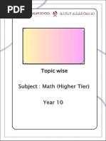 IGCSE Past Papers Topic Wise (Year 10M)