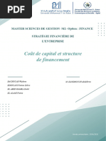 Coût de capital et structure de financement.