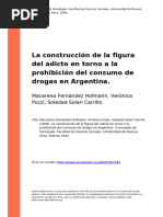 La Construcción de La Figura Del Adicto en Torno a La Prohibición Del Consumo de Drogas en Argentina.